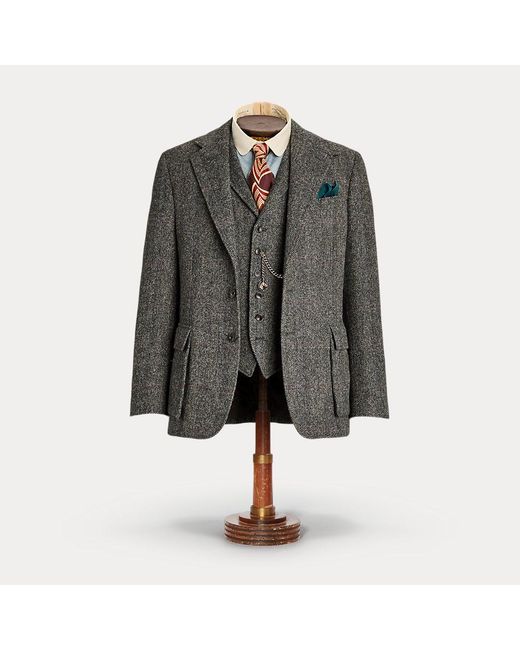 Veste De Costume Hammond & CO - Laine Chevrons Marron - Taille 38 Régulier - Homme