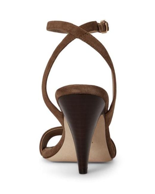 Ralph Lauren Brown Gracy Sheep-Suede Sandal