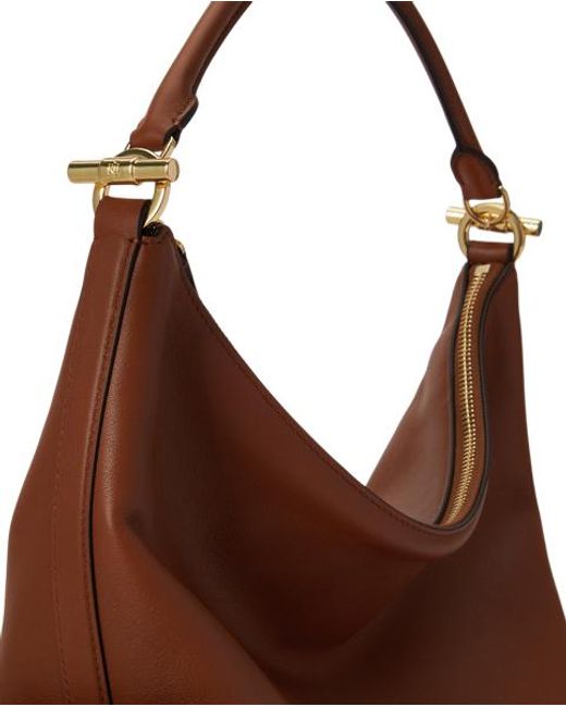 Ralph Lauren Blue Nappa Leather Large Blaike Shoulder Bag