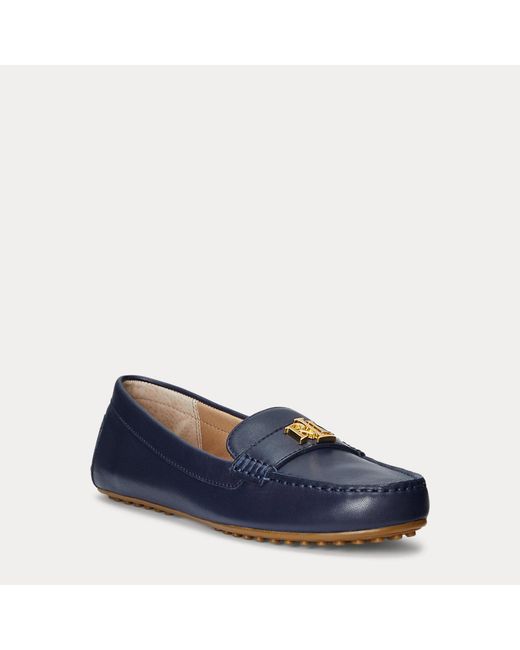 Ralph Lauren Blue Barnsbury Nappa Leather Driver