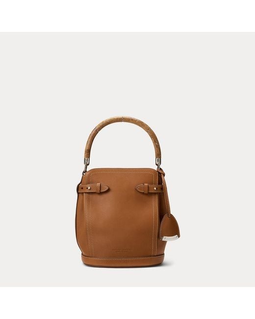 Ralph Lauren Natural The Ralph Calfskin Small Bucket Bag