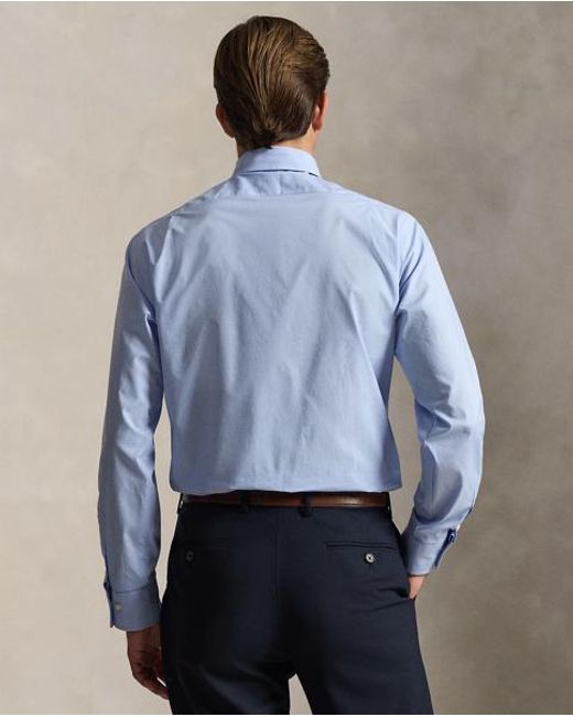 Polo Ralph Lauren Blue Custom Fit Tattersall Poplin Shirt for men