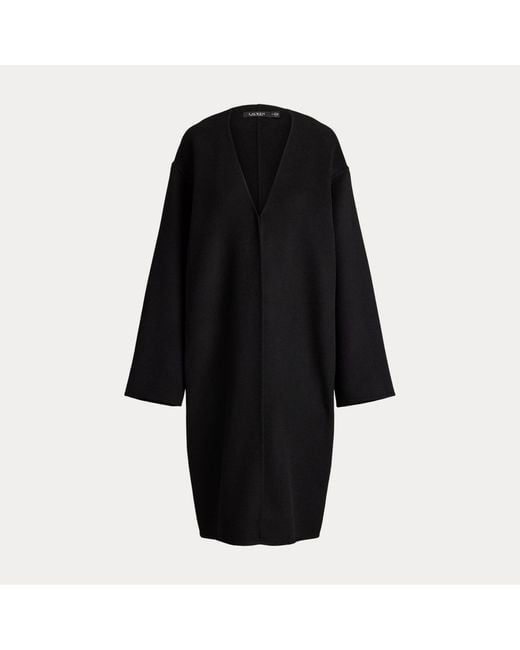 Ralph Lauren Black Double-Faced Wool-Blend Overcoat