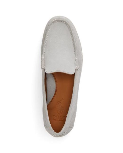 Polo Ralph Lauren White Merton Suede Venetian Loafer for men