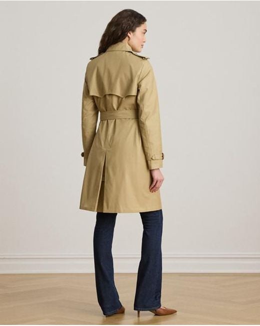Ralph Lauren Natural Double-Breasted Cotton-Blend Trench Coat