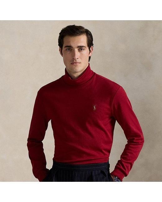 Polo Ralph Lauren Soft Cotton Trui Met Turtleneck in het Red voor heren