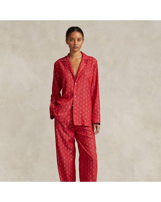 Polo Ralph Lauren Red Pyjama-Set mit Ponymuster