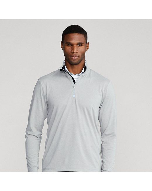 Polo Ralph Lauren Synthetic Ralph Lauren Performance Quarter-zip Pullover in Gray for Men - Lyst
