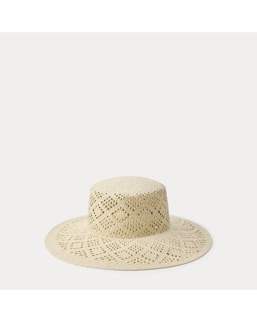 Ralph Lauren Natural Open-Worked Straw Sun Hat