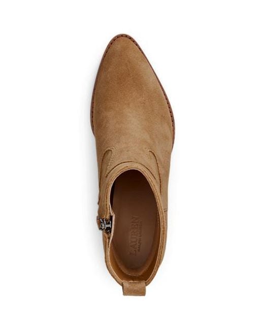Ralph Lauren Brown Harpher Suede Bootie