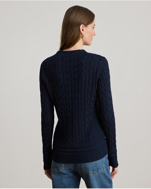 Ralph Lauren Blue Cable-knit Cricket Jumper