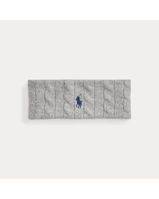 Polo Ralph Lauren Gray Cable-Knit Wool-Cashmere Headband