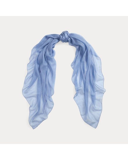 Pashmina in cashmere e seta di Ralph Lauren in Blue