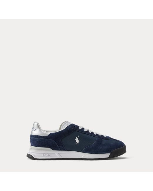 Polo Ralph Lauren Blue Varick Suede & Oxford Trainer for men