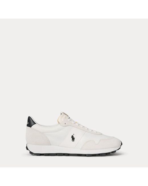 Ralph Lauren White Prl Trail 125 Suede & Oxford Trainer for men