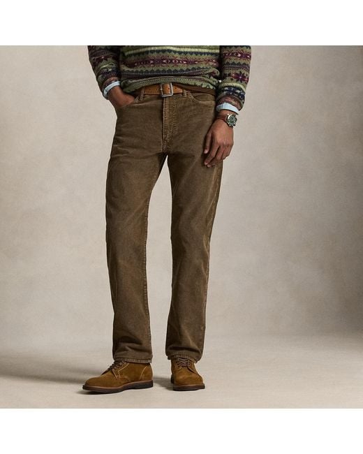 Polo Ralph Lauren Brown Straight Fit Corduroy Trouser for men