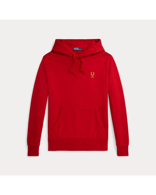 Polo Ralph Lauren Red Loopback Fleece Hoodie for men