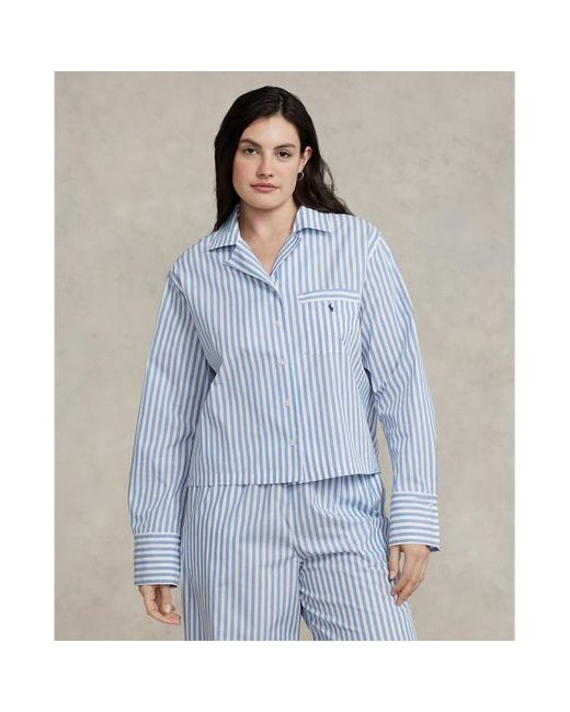 Ralph Lauren Poplin Pyjamaset Lange Mouw in het Blue