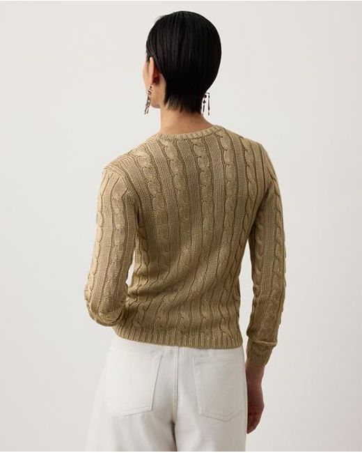 Ralph Lauren Natural Ralph Lauren Cable-Knit Silk Crewneck Sweater