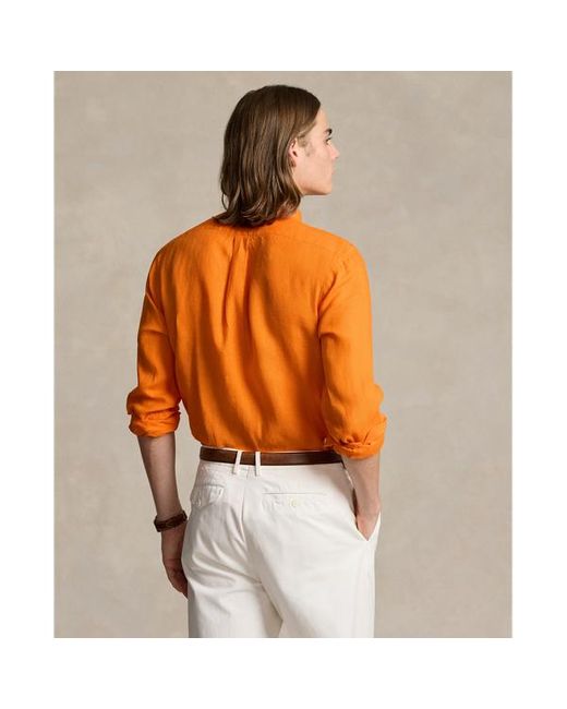 Polo Ralph Lauren Orange Slim Fit Linen Shirt for men