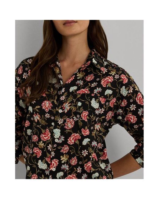 Ralph Lauren Floral Cotton blend Lawn Sleep Shirt in Black Lyst UK