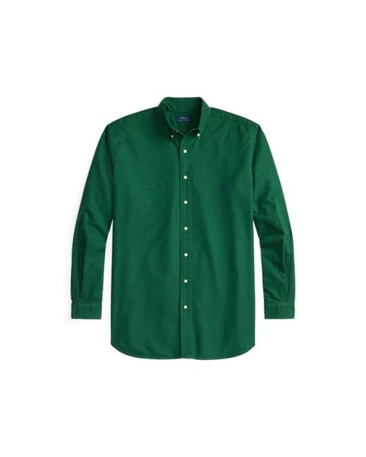 Polo Ralph Lauren Green Garment-Dyed Oxford Shirt for men
