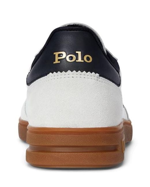 Polo Ralph Lauren White Bedford Leather-Suede Trainer for men