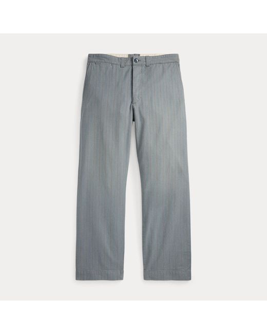 RRL Gray Striped Woven Field Pant for men