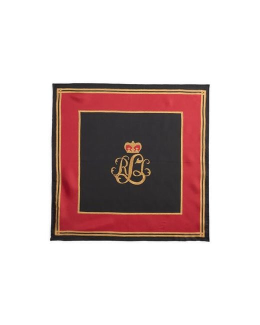 Ralph Lauren Red Ralph Lauren Logo Silk Square Scarf