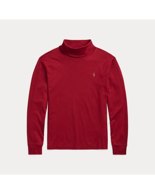 Polo Ralph Lauren Soft Cotton Trui Met Turtleneck in het Red voor heren