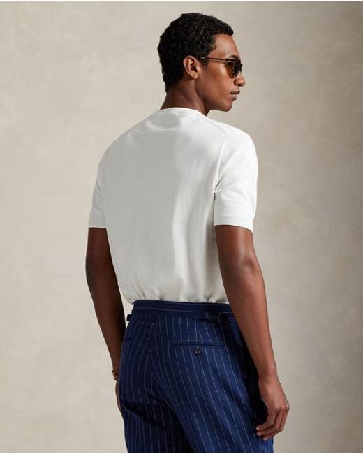 Polo Ralph Lauren White Cotton Crewneck Short-Sleeve Jumper for men