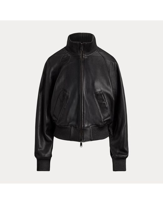 Polo Ralph Lauren Black Leather Flight Jacket