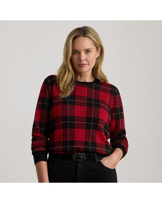 Ralph Lauren Red Ralph Lauren Plaid Cotton-Blend Sweater