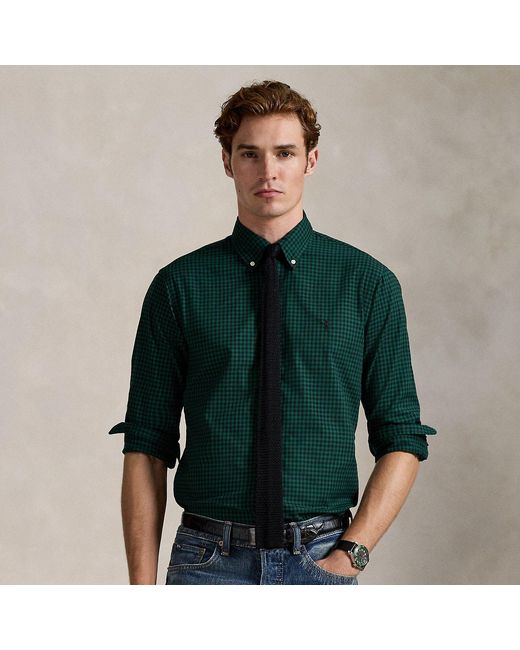 Polo Ralph Lauren Black Custom Fit Plaid Twill Shirt for men
