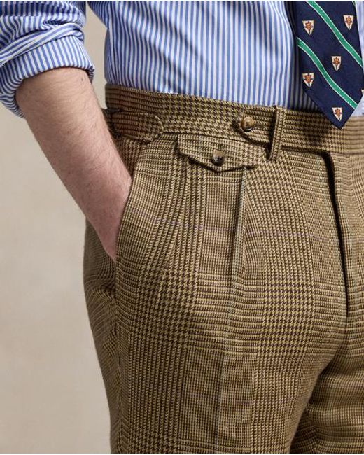 Polo Ralph Lauren Anzughose Aus Glencheck-Leinen in Natural für Herren