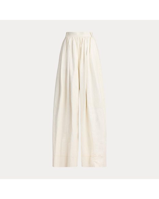 Ralph Lauren Black Vannesa Lambskin Wide-Leg Trouser