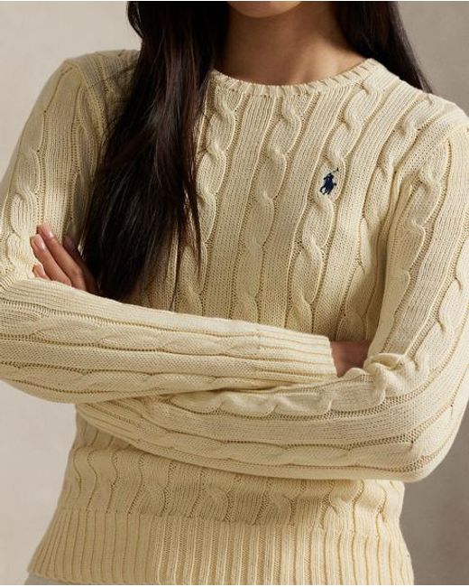 Polo Ralph Lauren Natural Cable-Knit Cotton Crewneck Jumper