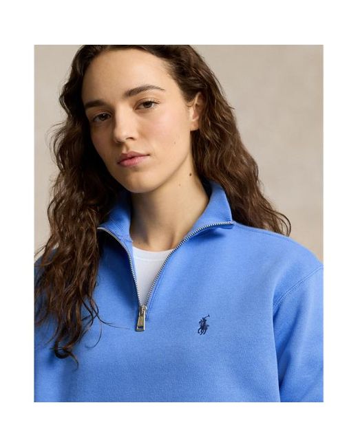 Polo Ralph Lauren Blue Fleece-Pullover mit Reißverschluss