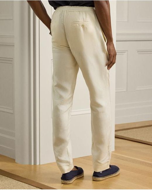 Ralph Lauren Natural Hand-Tailored Silk-Linen Trouser for men