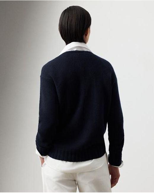 Ralph Lauren Blue Flag Cashmere Crewneck Jumper