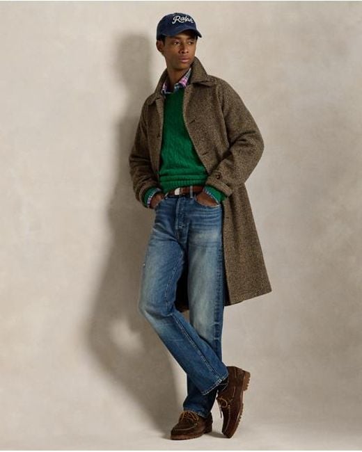 Pull Torsadé À Renforts En Daim Polo Ralph Lauren pour homme en coloris Green