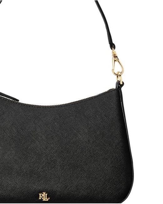 Ralph Lauren Danni Medium Leren Tas Met Kruisarcering in het Gray