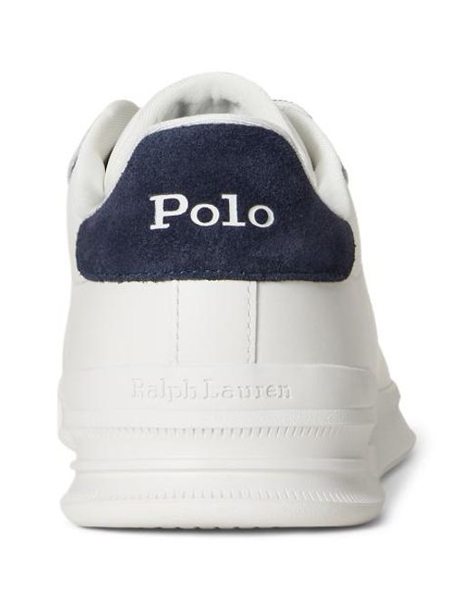 Polo Ralph Lauren White Heritage Court Ii Nappa Leather Trainer for men