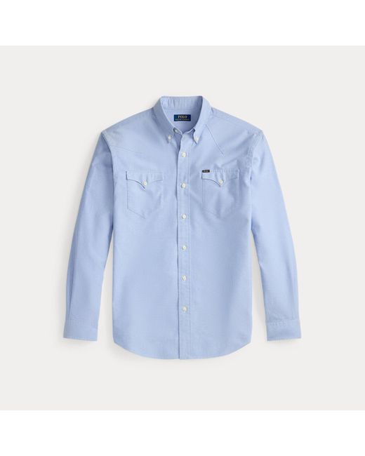 Camicia Oxford western Classic-Fit di Polo Ralph Lauren in Blue da Uomo