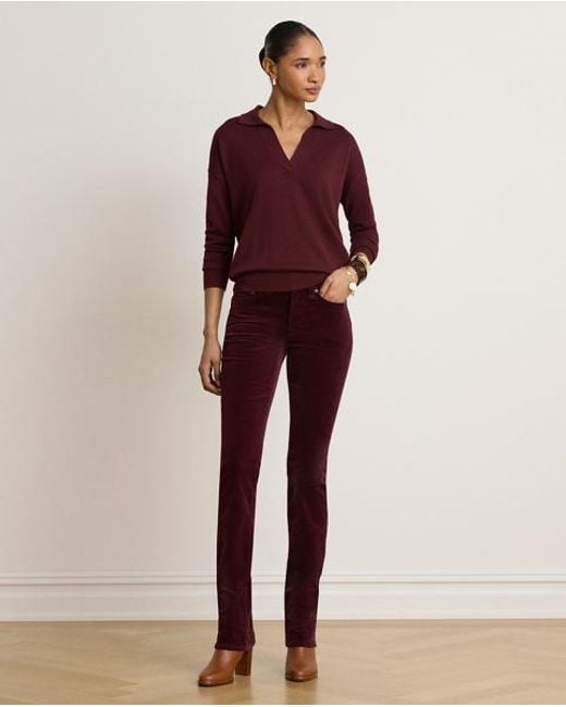 Ralph Lauren Red Cotton-Modal Polo Jumper
