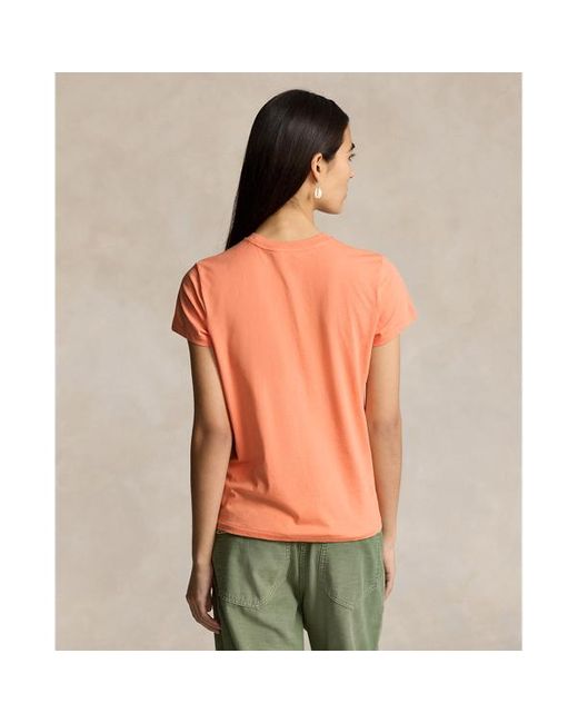 Polo Ralph Lauren Orange Cotton Jersey Crewneck T-shirt