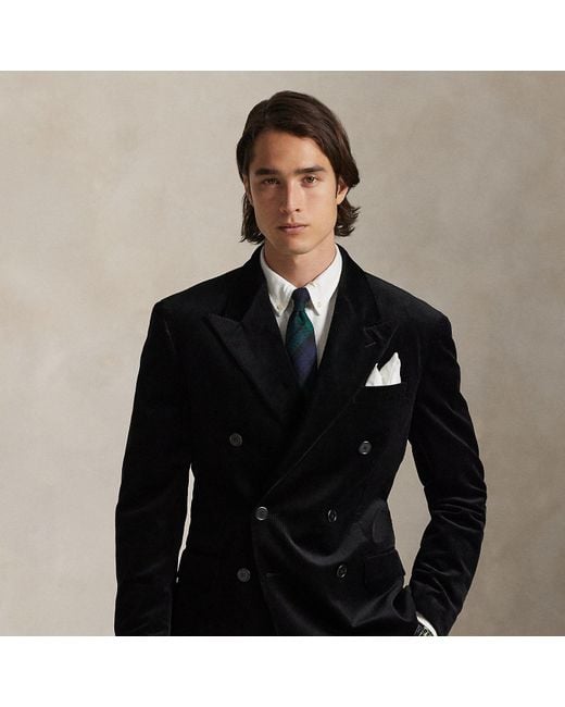 Ralph Lauren Black Polo Tailored Fit Corduroy Suit Jacket for men