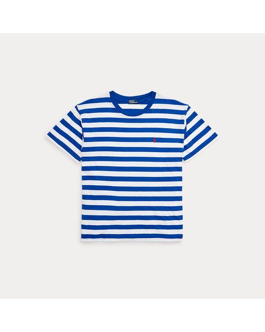 Maglietta girocollo a righe in jersey di Polo Ralph Lauren in Blue