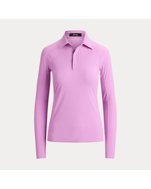 Ralph Lauren Purple Slim Fit Performance Long-Sleeve Polo