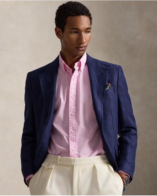 Polo Ralph Lauren Pink Custom Fit Featherweight Twill Shirt for men